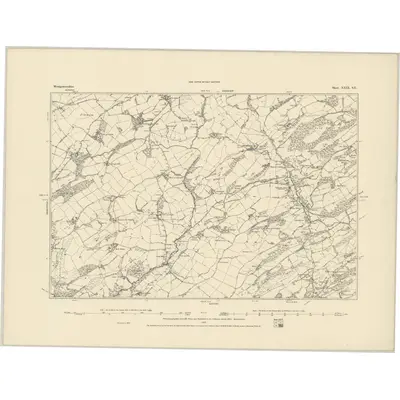 1884 Map of Montgomeryshire XXIX.SE, 1885 Print