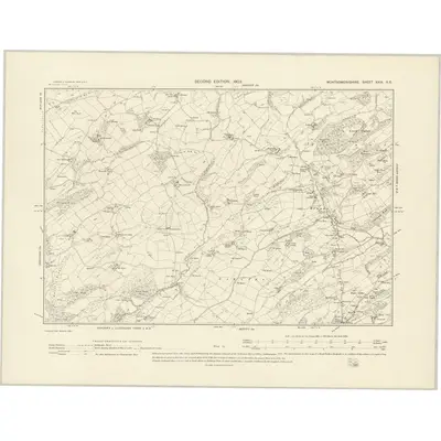 1901 Map of Montgomeryshire XXIX.SE, 1903 Print