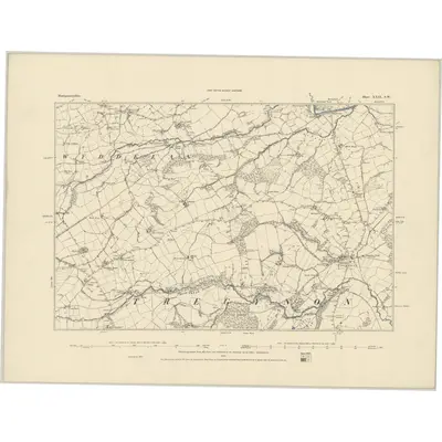 1884 Map of Montgomeryshire XXIX.SW, 1885 Print