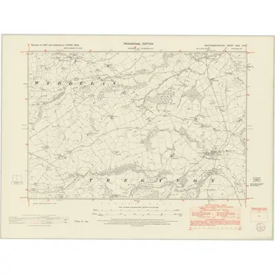 1948 Map of Montgomeryshire XXIX.SW, 1953 Print