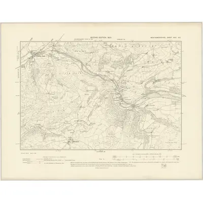 1900 Map of Montgomeryshire XXVI.NE, 1903 Print