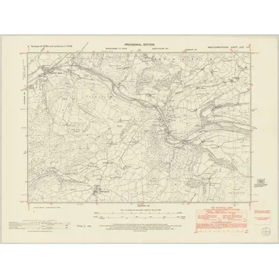 1948 Map of Montgomeryshire XXVI.NE, 1953 Print