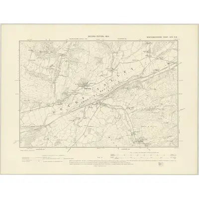 1900 Map of Montgomeryshire XXVI.NW, 1903 Print