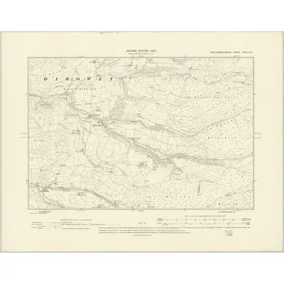 1900 Map of Montgomeryshire XXVI.SE, 1903 Print