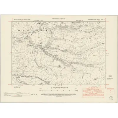 1948 Map of Montgomeryshire XXVI.SE, 1953 Print