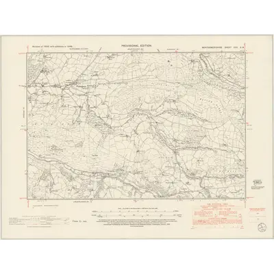 1948 Map of Montgomeryshire XXVI.SW, 1953 Print