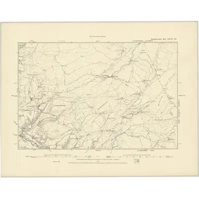 1886 Map of Montgomeryshire XXVII.NE, 1887 Print