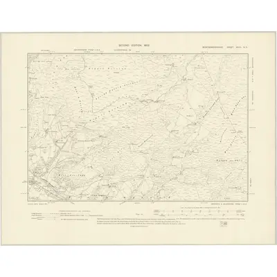 1900 Map of Montgomeryshire XXVII.NE, 1903 Print