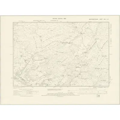 1900 Map of Montgomeryshire XXVII.NE, 1931 Print