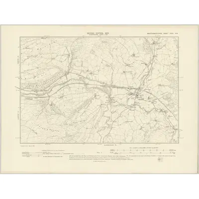 1900 Map of Montgomeryshire XXVII.NW, 1903 Print