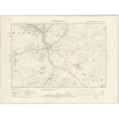 1900 Map of Montgomeryshire XXVII.SE, 1931 Print