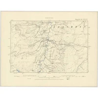 1886 Map of Montgomeryshire XXVII.SW, 1887 Print