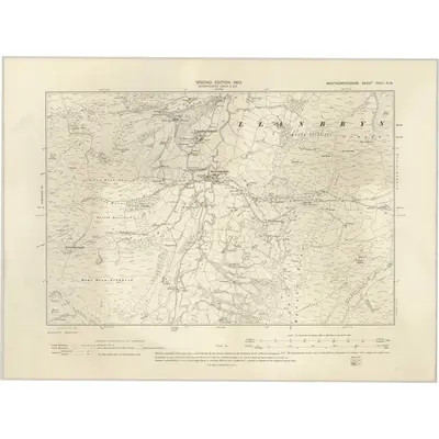 1900 Map of Montgomeryshire XXVII.SW, 1903 Print
