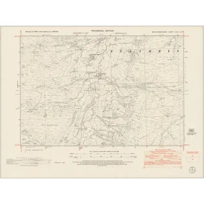 1948 Map of Montgomeryshire XXVII.SW, 1953 Print