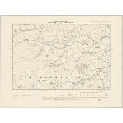 1900 Map of Montgomeryshire XXVIII.NE, 1903 Print