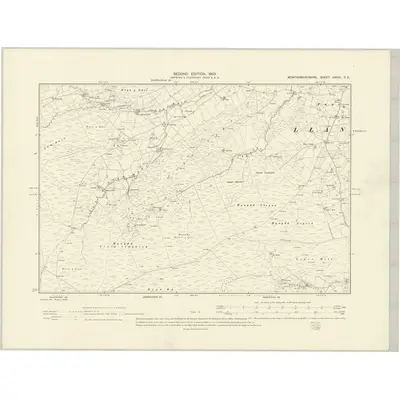 1900 Map of Montgomeryshire XXVIII.SE, 1903 Print