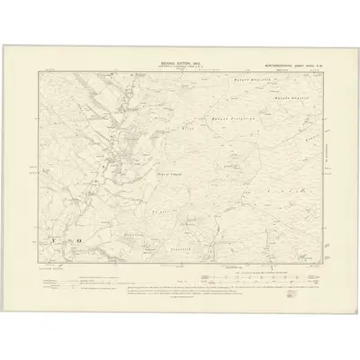 1900 Map of Montgomeryshire XXVIII.SW, 1903 Print