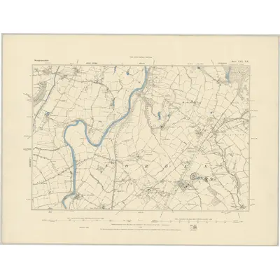 1884 Map of Montgomeryshire XXX.NE, 1885 Print