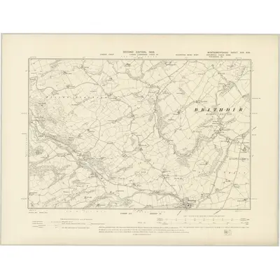 1901 Map of Montgomeryshire XXX.NW, 1903 Print