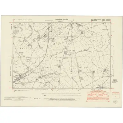 1949 Map of Montgomeryshire XXX.SE, 1953 Print