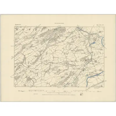 1884 Map of Montgomeryshire XXX.SW, 1885 Print