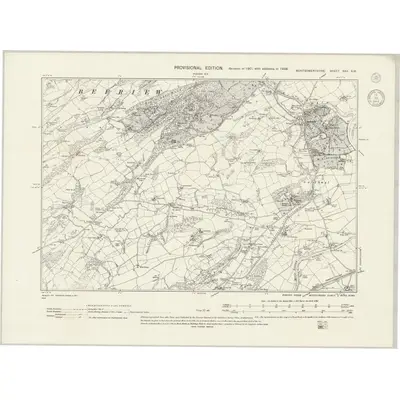 1938 Map of Montgomeryshire XXX.SW, 1943 Print