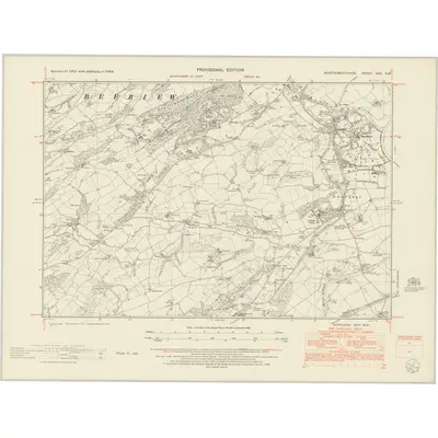 1949 Map of Montgomeryshire XXX.SW, 1953 Print