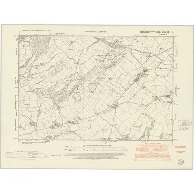 1949 Map of Montgomeryshire XXXI.NW, 1954 Print