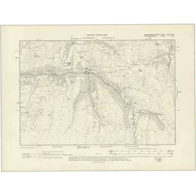 1900 Map of Montgomeryshire XXXII.NE, 1903 Print
