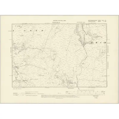 1901 Map of Montgomeryshire XXXII.SE, 1903 Print
