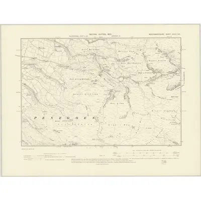 1901 Map of Montgomeryshire XXXIII.NE, 1903 Print