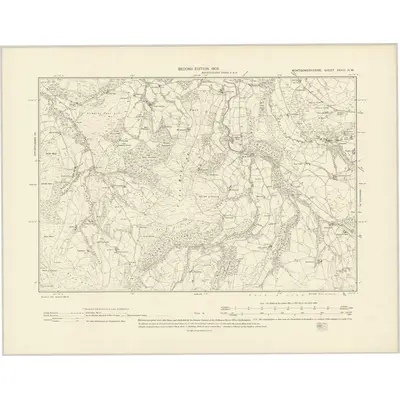 1900 Map of Montgomeryshire XXXIII.NW, 1903 Print