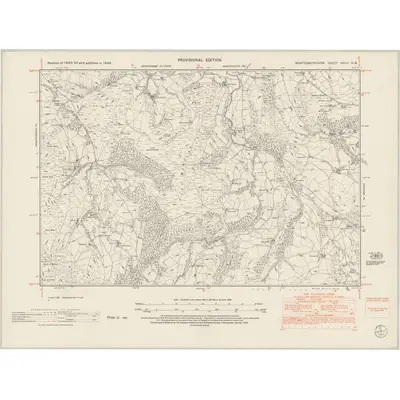1948 Map of Montgomeryshire XXXIII.NW, 1953 Print