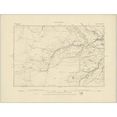1885 Map of Montgomeryshire XXXIV.NE, 1886 Print