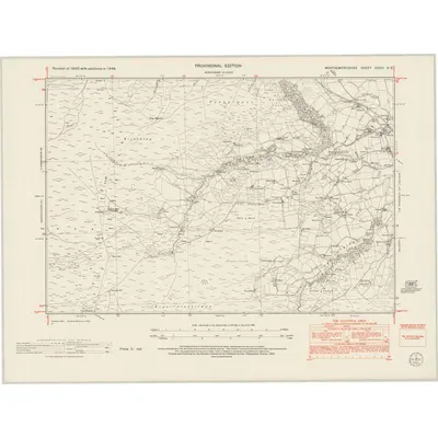 1948 Map of Montgomeryshire XXXIV.NE, 1953 Print