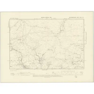 1900 Map of Montgomeryshire XXXIV.SE, 1903 Print
