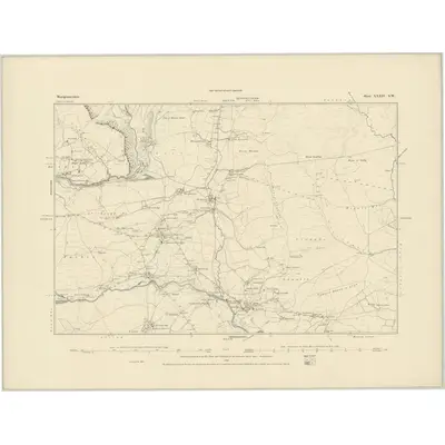 1885 Map of Montgomeryshire XXXIV.SW, 1886 Print