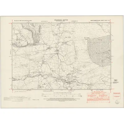 1948 Map of Montgomeryshire XXXIV.SW, 1953 Print