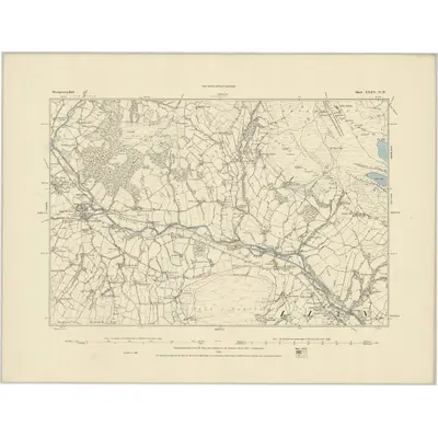 1885 Map of Montgomeryshire XXXV.NW, 1886 Print