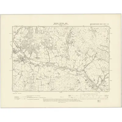 1900 Map of Montgomeryshire XXXV.NW, 1903 Print