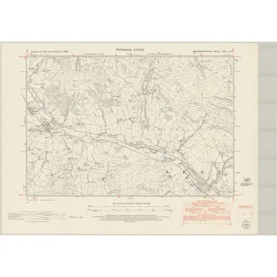 1948 Map of Montgomeryshire XXXV.NW, 1953 Print