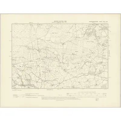 1900 Map of Montgomeryshire XXXV.SW, 1903 Print