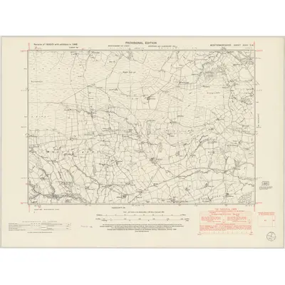 1948 Map of Montgomeryshire XXXV.SW, 1953 Print