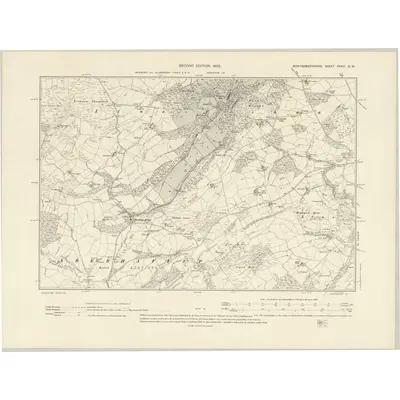 1901 Map of Montgomeryshire XXXVI.NW, 1903 Print