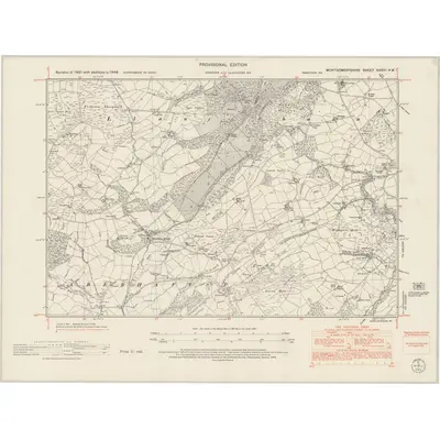 1948 Map of Montgomeryshire XXXVI.NW, 1953 Print