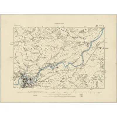1884 Map of Montgomeryshire XXXVI.SE, 1885 Print