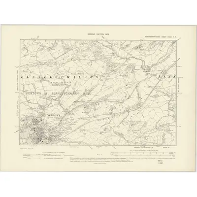 1901 Map of Montgomeryshire XXXVI.SE, 1903 Print