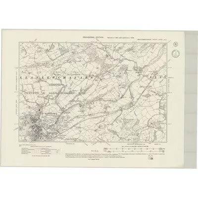 1938 Map of Montgomeryshire XXXVI.SE, 1943 Print