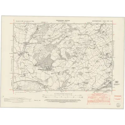 1949 Map of Montgomeryshire XXXVI.SW, 1953 Print