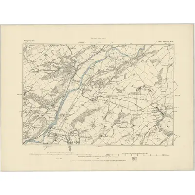 1884 Map of Montgomeryshire XXXVII.NW, 1885 Print
